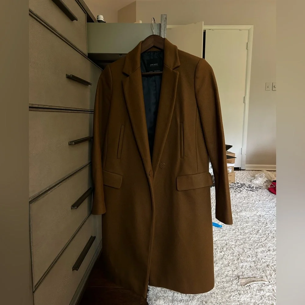 Zara Basic Camel Wool coat XS - Picture 2 of 10